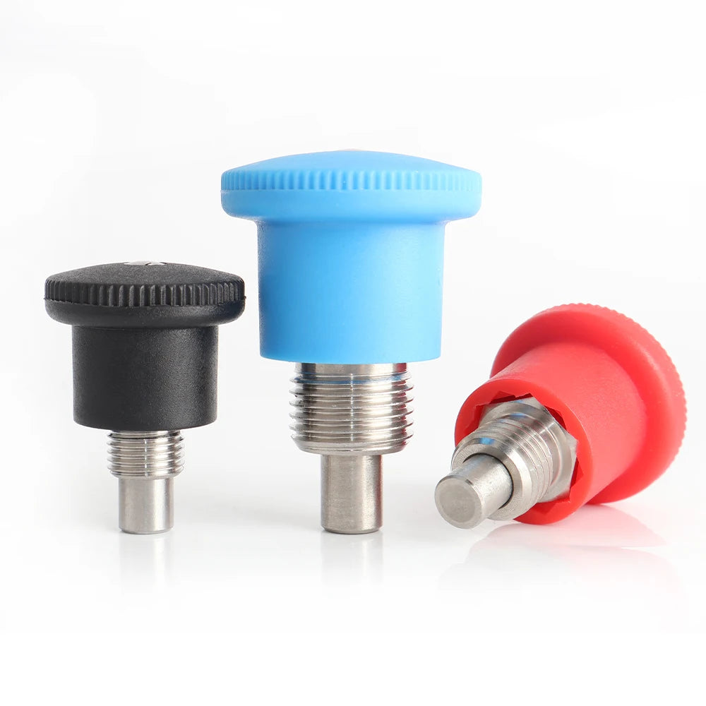 High Precision M8 M10 M12 M16 Fine Thread Stainless Steel Spring Loaded Index Plunger Fasteners Plastic Pull Knob Locking Rest