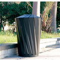 Design Outdoor Metal Slatted Trash Container Garbage Can Outside Garden Street Eco Recycle Waste Bin Creative Steel Dustbin