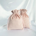 Vinknde 7*9 cm OEM Light Pink High Quality Luxury Velvet Fungus Open Style Dustproof Jewelry Drawstring Pouch Souvenir Coin