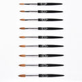 Oval Shaped Black Metal Handle Nail Art Brushes Kolinsky Hair Manicure Brushes with Rhinestones for Acrylic Nail Art