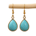 Boho Style Teardrop Gemstone Healing Crystal Malaysian Jade Drop Earrings Fashion Jewelry for Women's Birthday Gifts