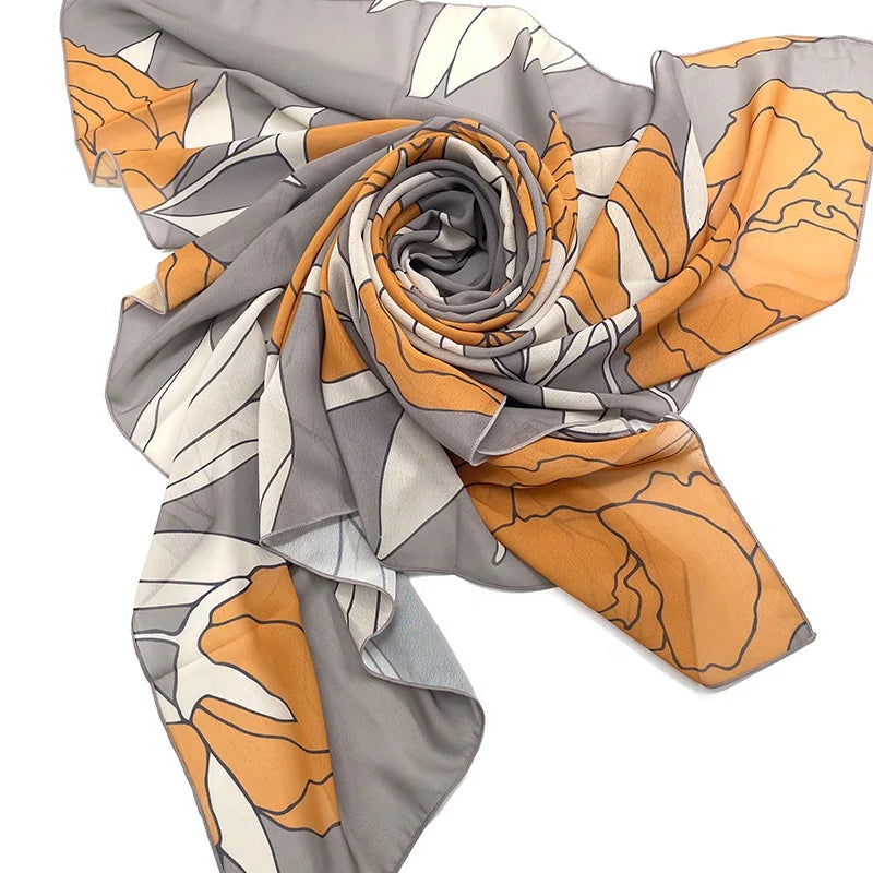 Foulard Hijab for Women Stylish Palestine Muslim Kashmiri Shawls Malaysia Bawal Chiffon Scarf Ethnic Printing Designs