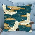 Vintage Bird Cranes Chinese Style Square Throw Cushion Cover Pillow Case Home Sofa Decor