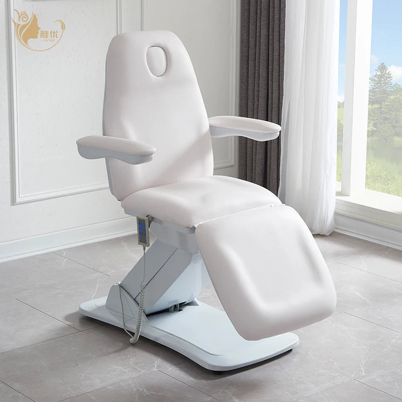 Modern White Electric 3-Motor Lash Facial Spa Massage Bed for Beauty Salon