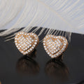 CAOSHI Sweet Jewelry Diamonds Zircon Full Filled Shiny Earrings Women Girls Heart Gold Lovely Stud Earring