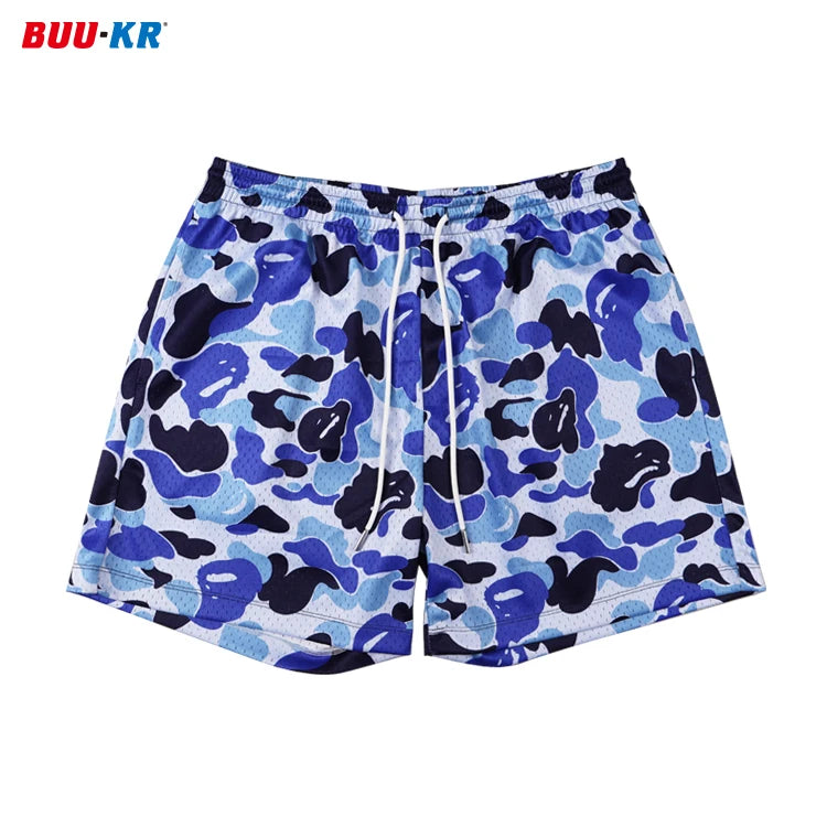 Buker Mesh Shorts Custom logo Casual Gym Men Double Layer Mesh Basketball Shorts 5 Inch Inseam Mesh Shorts