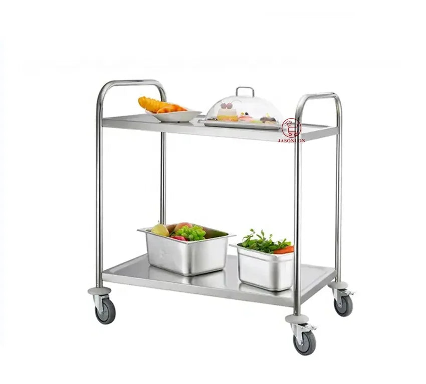 Commercial Equipment Restaurant Kitchen Stainless Steel Serving Food Trolley 2/3 Tier Dinning Cart Serving Trolley