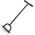 Manual Stainless Steel 19 Spikes Lawn Aerator Pre-Assembled Soil Dethatching Home Garden Tool Grass Flower Pots Planters Carton