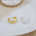 VIANRLA 925 Sterling Silver Ring 18K Gold Plated Open Adjustable Ring Minimalism Jewelry