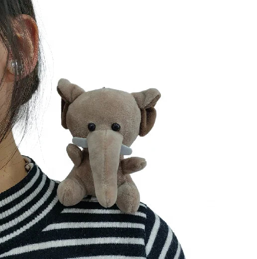 Greenmart 2024 Custom Mini Cartoon Doll Creative Magnetic Shoulder Elephant/Mouse/Dinosaur/Snowman Toy Plush Small Size Gift