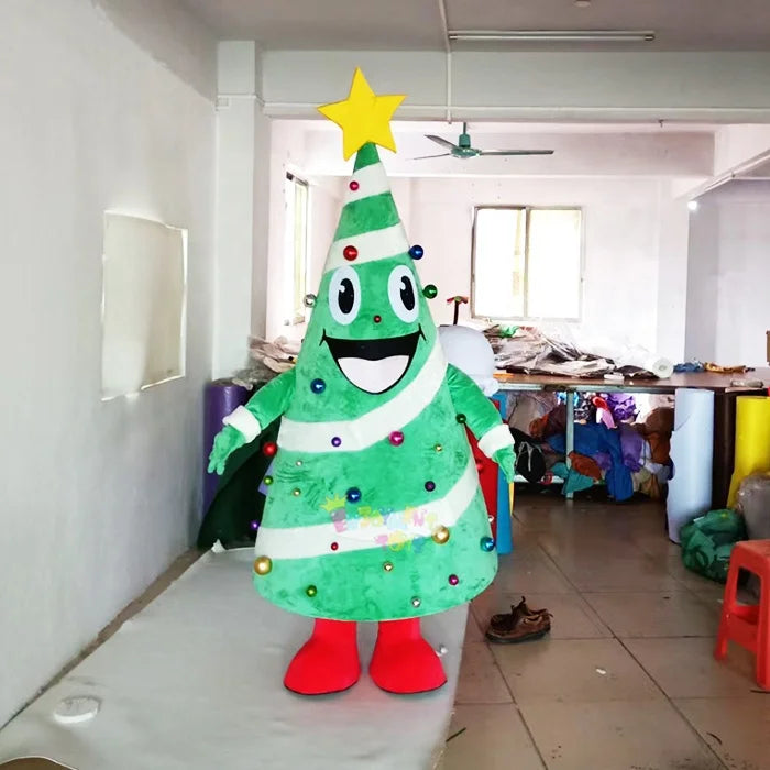 Custom Christmas Tree Mascot Costume for Adults Fancy Performance Christmas Costume
