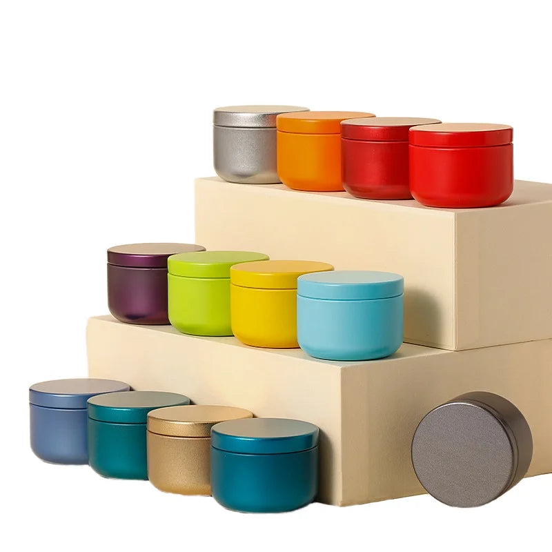 Customizable Mini Small Empty Round Candle Jar with Lid Paint Tin Can Candle Food Metal Tin Box