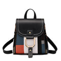 Vintage Korean Fashion PU Leather Backpack for Women Elegant Plaid Design with Zipper Closure New Ladies' Shoulder Bag