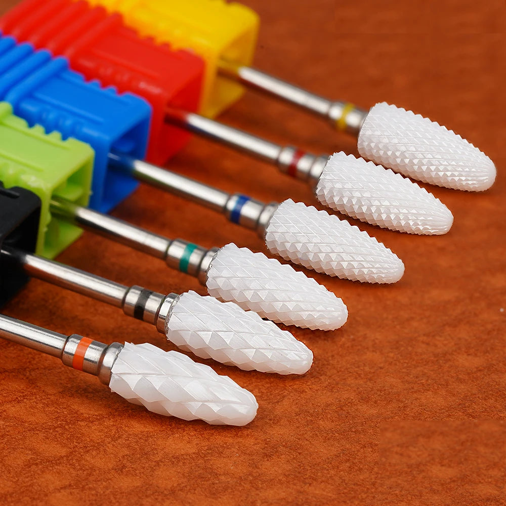 Electric Machine 3/32 Ceramic Nail Drill Bits for Remove Acrylic Nails Gel Nail Polish