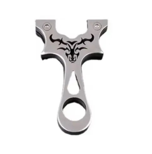 Paioyu Hunting Shooting Super Stainless Steel Slingshot Outdoor Game Mechanical Slingshot with Flat Rubber Band
