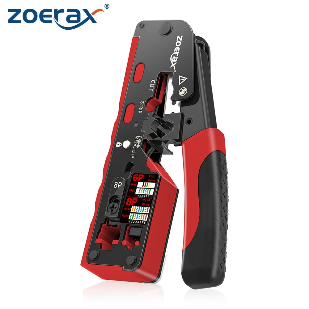 Network RJ45 Pass-Through Connectors Wire Cutter Tool Adjustable Stripping Tools for Cat7 Cat6a Cat6 Cat5e Ethernet Connector