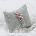 Silver Plated Copper Freshwater Pearl Beads Adjustable Bracelet