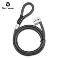 WEST BIKING Mini Bicycle Lock Anti-Theft Alloy Metal Chain Key Lock for Bike Motorcycle Scooter Cycling Cable Key Lock