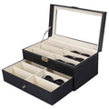 Double Storage Box Pu Leather Sunglasses Cases Custom logo 12 Pairs Buckle Drawer Waterproof Portable Eyeglasses Cases