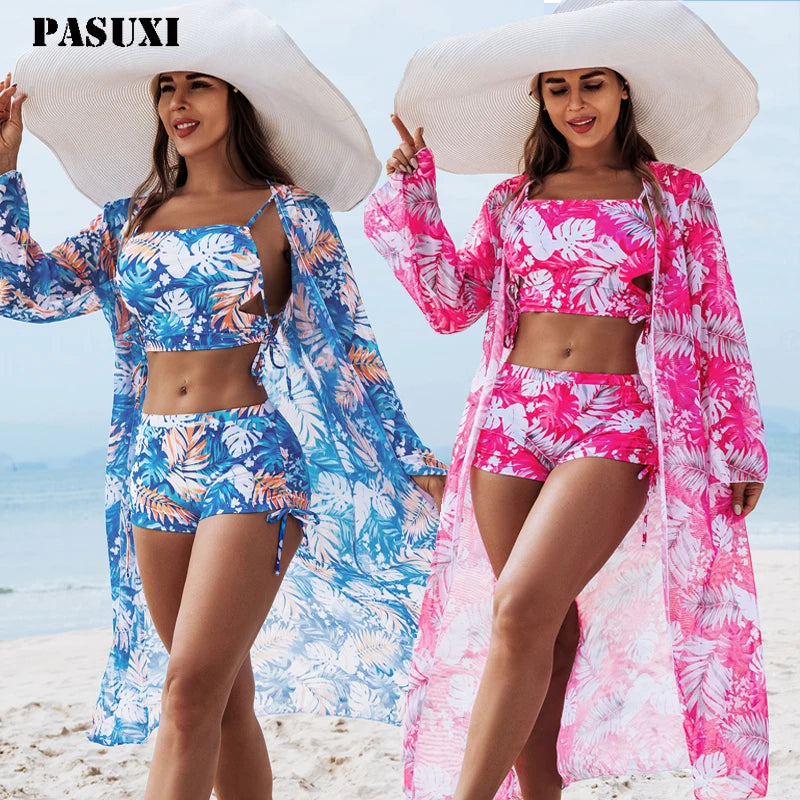 PASUXI Custom 2026 Sexy Bikini Swimwear Solid Women Beach Backless String Lace up Tankini Swimsuit Womens Triangle Bikinis Set MegaBDM