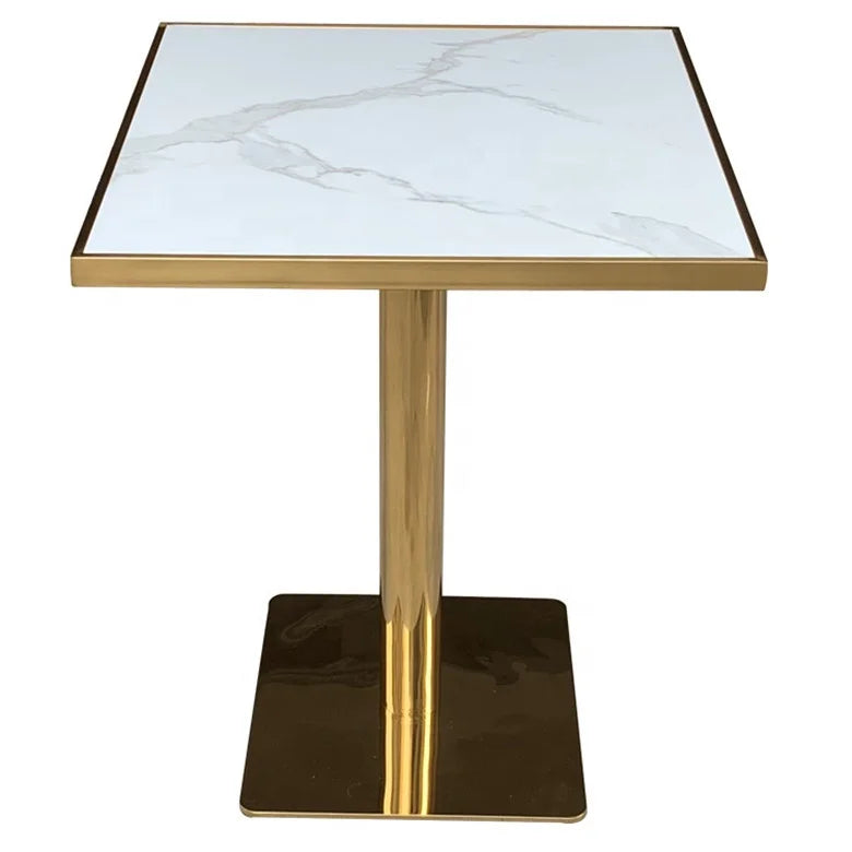 OEM ODM Modern Design Mable Top Coffee Table Stainless Steel Frame Easy-clean Living Room Furniture