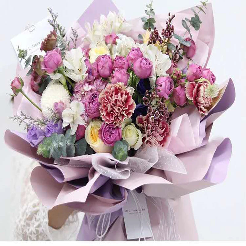 2023 Top Seller Double Side Colorful Floral Bouquet Packing Paper Gift Wrapping Paper for Flower Bouquet