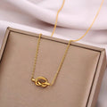 SC Fashion Gold Plated Women Necklace Simplicity Stainless Steel Clavicle Chain Necklace No Fading Geometric Heart Knot Necklace
