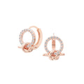925 Sterling Silver Bow Knot Circle Stud Earring 18k Gold Plated Cubic Zirconia Rope Knot Stud Earrings for Women
