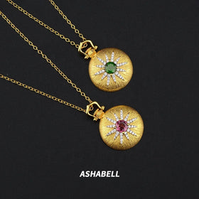 Pendant Necklace Silver Plated Gold Classic Italian Craftsmanship Retro 18K Natural 925 Silver Vintage Jewelry Sterling Silver -