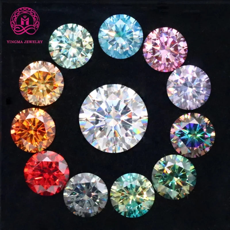 YINGMA GRA Certified Price Per Carat  Round Shape Gemstone Wholesale VVS Diamond Stones Loose Moissanite