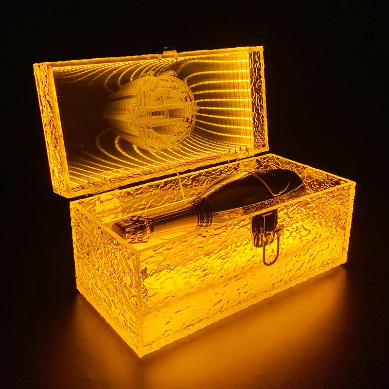 OEM Ace of Spades Single Bottle LED Bottle Presenter Glorifier VIP LED champagne Box Suitcase Bottle Carry case for Nightclub