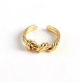 Korean Style 925 Sterling Silver Knot Winding Rings Simple Open-end Ring for Women