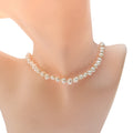 16 Inch+5 CM Choker Necklace 100% Natural Freshwater Pearl 6.MM  Baroque Beads Knotted durableclasp 18k GOLD PLATED