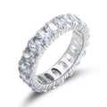 Sterling Silver 925 Platinum Oval Diamond CZ baguette Band Ring for Women Gifts
