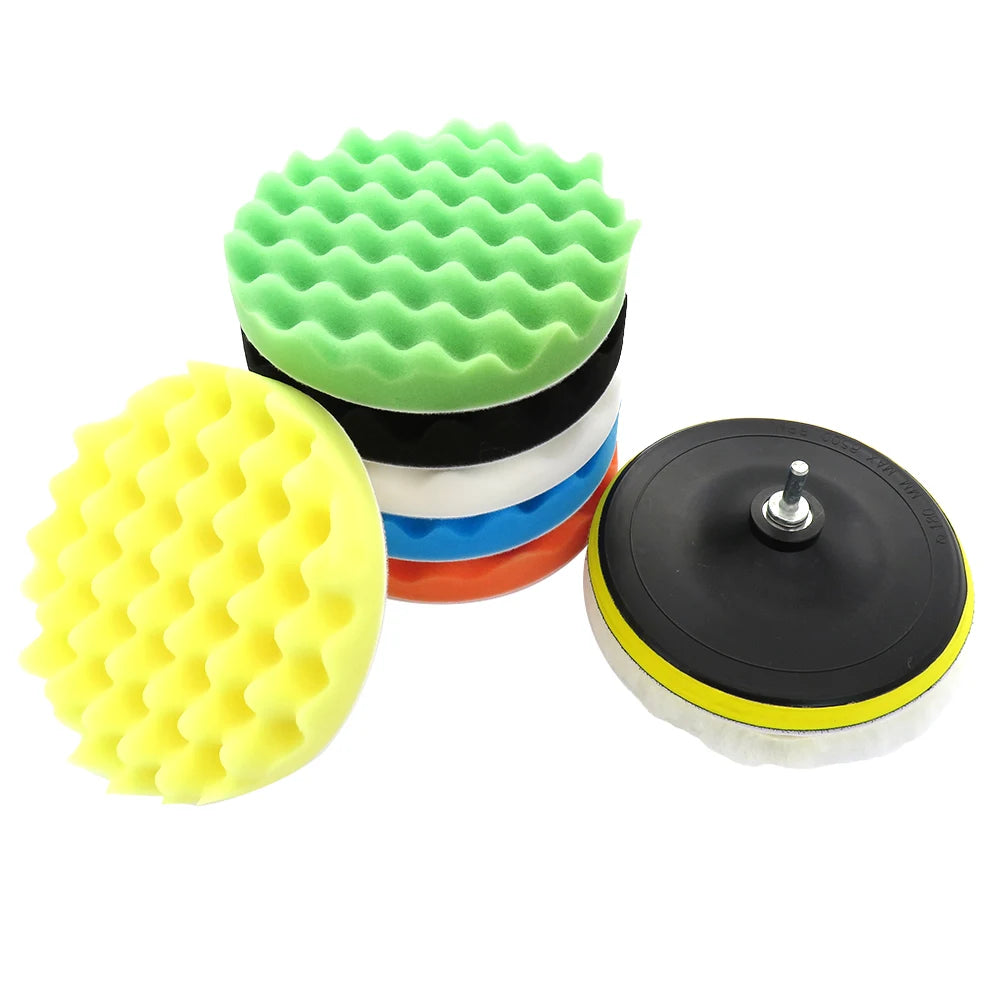 High Quality 7Inch 8pcs/set   Wool Buffing Pad  Foam Buffing Pad /