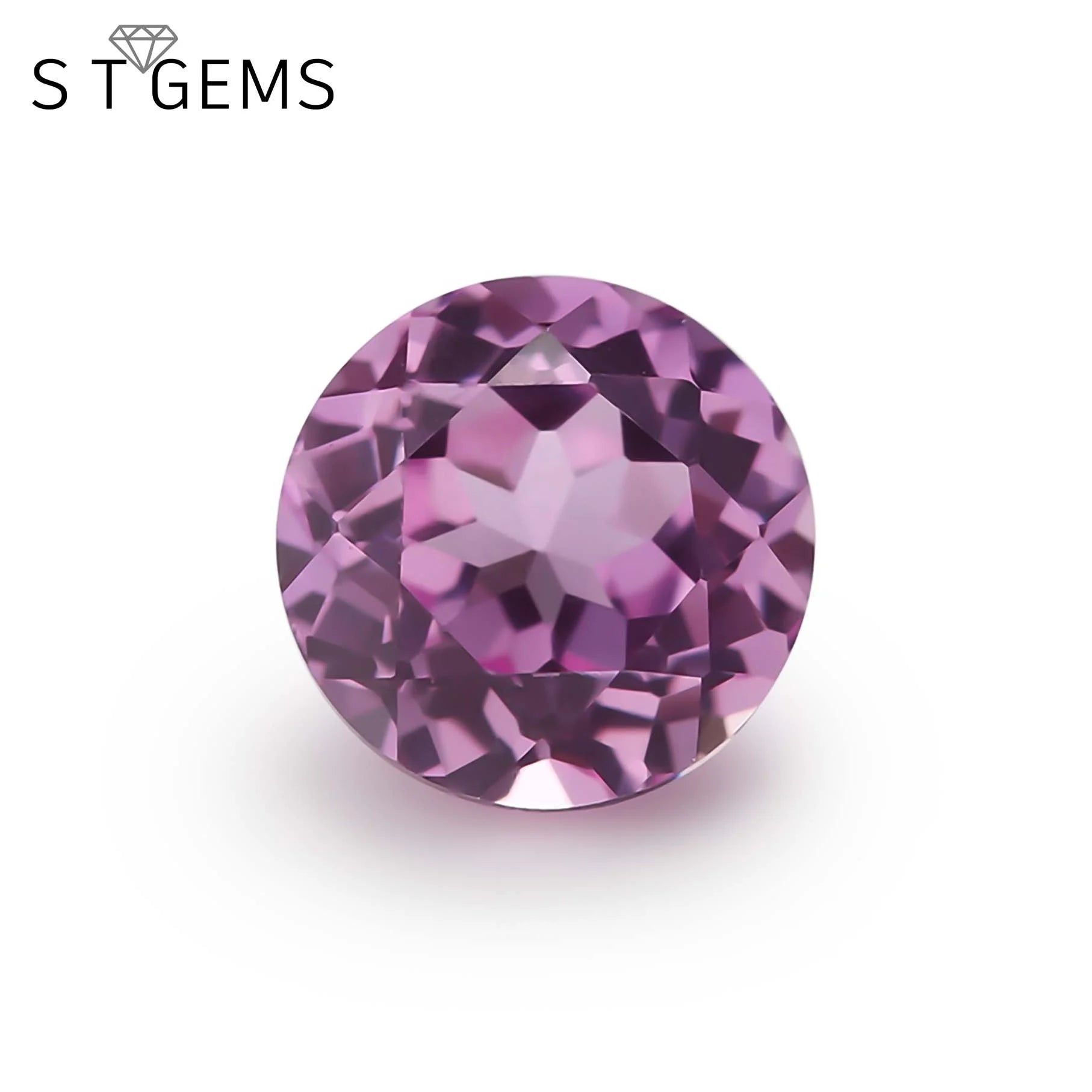 Best Supplier Round Shape Brilliant Cut Synthetic Corundum Loose Gemstone Pink 2# Corundum Stone