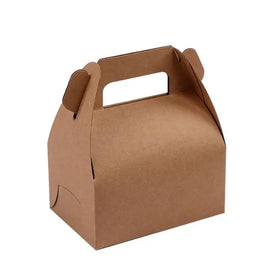 Brown Kraft Paper Gift Cookies Box Cake Box With Handle