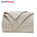 Cotton Waffle Weave Blanket Summer Blanket Luxury Soft Breathable Skin Friendly