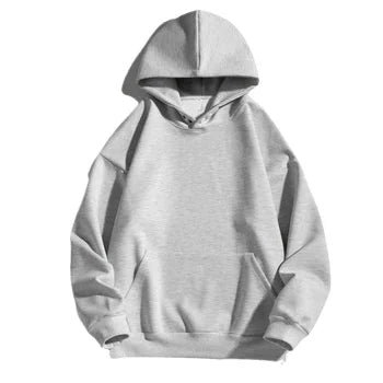 Fitspi Men's Heavy Thickening Solid Color Hoodie Sweater Drop Shoulder Top Loose Casual Pullover Coat