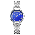 S9876L Luxury Business Fashion Ladies Watch Blue Dial Glass Pointer Stainless Steel Band 3 ATM Waterproof