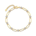 Stunning Fashion Women's Fashion 18K Gold-Plated 925 Sterling Silver Tennis Bracelet Moissanite Sparkle Jewelry