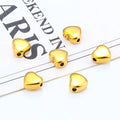 Stainless Steel Polished Smooth Face Through Hole love Heart Gold Ornaments DIY Necklace Bracelet Beaded Pendant Fashion Matchin