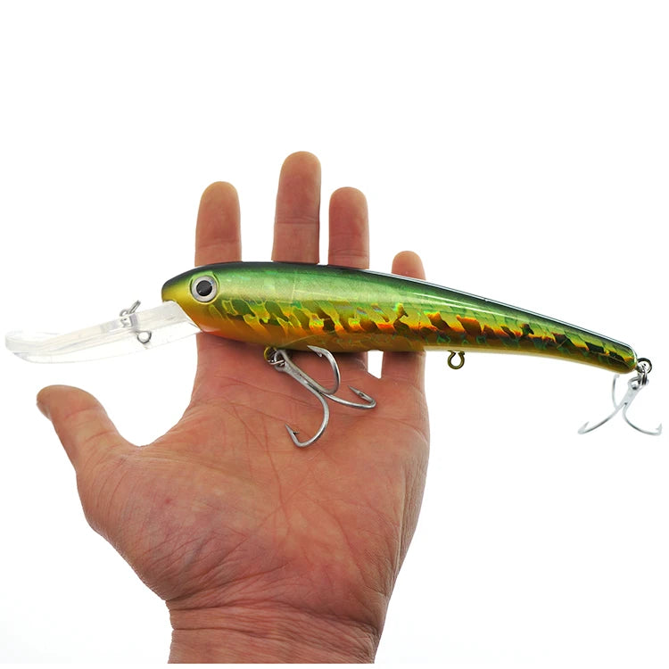 Deep Diving Lure 14CM  40G HOLOGRAPHIC GREEN Hard Bait Trulinoya  Fishing Lure Saltwater Lure