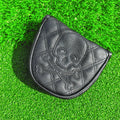 Skeleton Styling Waterproof PU Leather Golf Putter Cover Black Magic Tape Mallet Blade Club Head Protector With Durable Features