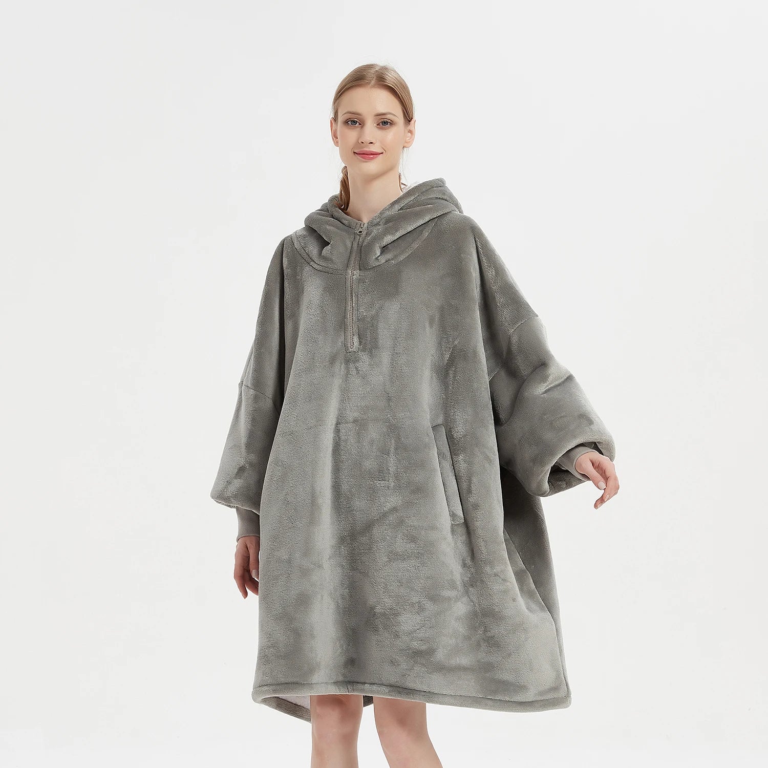 Oversize Hoodie Blanket  Wholesale Wearable Blankets Male Female Winter Blanket's Custom Design Hoodies Sherpa Hoody