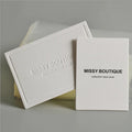 Eco-Friendly Kapok Paper Card Custom Embossed Logo White Business Card Made in China-for Bags Garments Shoes