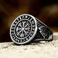 SS8-885R Steel Soldier Mysterious Norse Men Rings Stainless Steel Viking Rune Punk Ring for Men