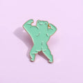 Wholesale  Green Fitness Muscles Cute Frog Custom Logo Brass Stamped Metal Hard Enamel Lapel Pin
