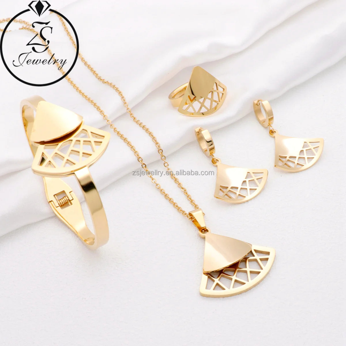 Brazilian 18K Gold Plated Stainless Steel Jewelry Love Cute Geometric Fashion Solid Color Gemstone Bracelet Design Sets