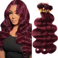 Wholesale Human Hair Weave Bundle Cuticle Aligned Virgin Indian Human Hair Extension 99j Burgundy Color Body Wave Hair Bundles